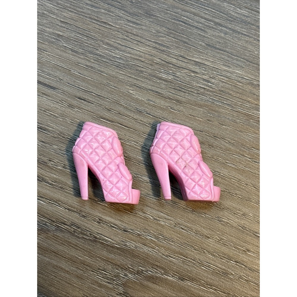 Barbie Doll  SHOES  Fashionista  Fashion Fever  Pink Bow  Open Toe High Heel 10a